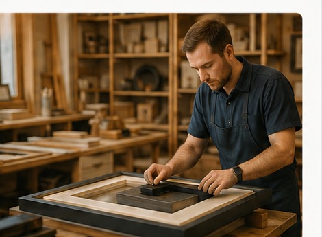 A mounted picture frame