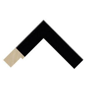 Gloss Black Closed Grain Flat Picture Frame
