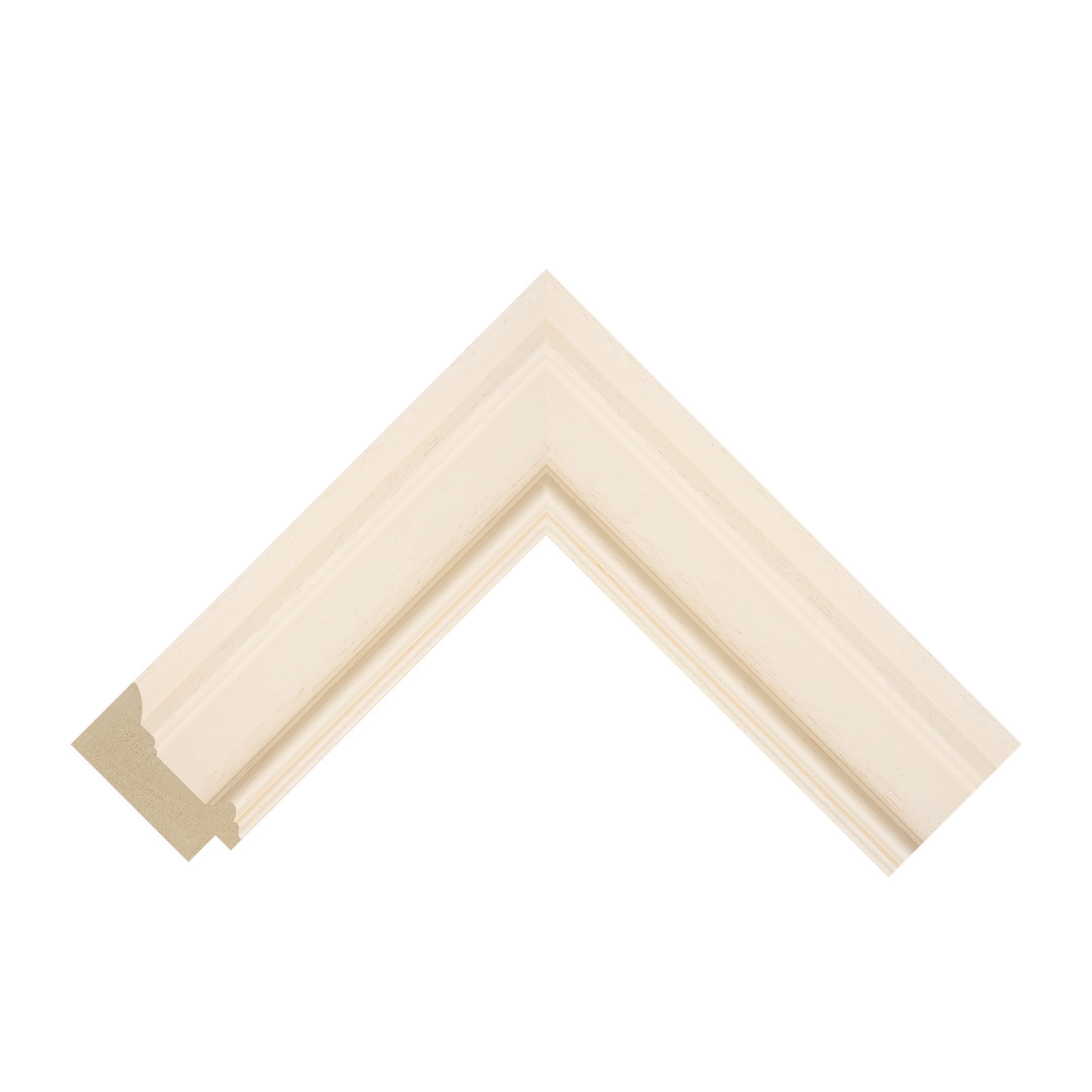 Ivory Open-Grain Step Picture Frame