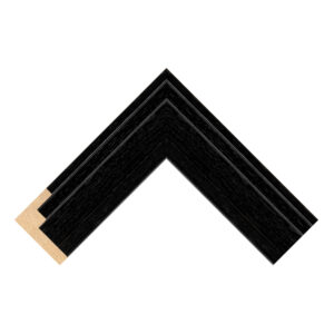 Black L Shape Open-Grain Flat Picture Frame