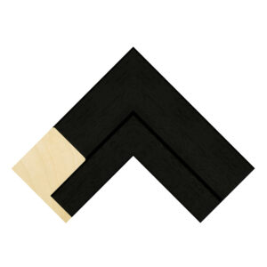 Black L Shape Open-Grain Flat Picture Frame