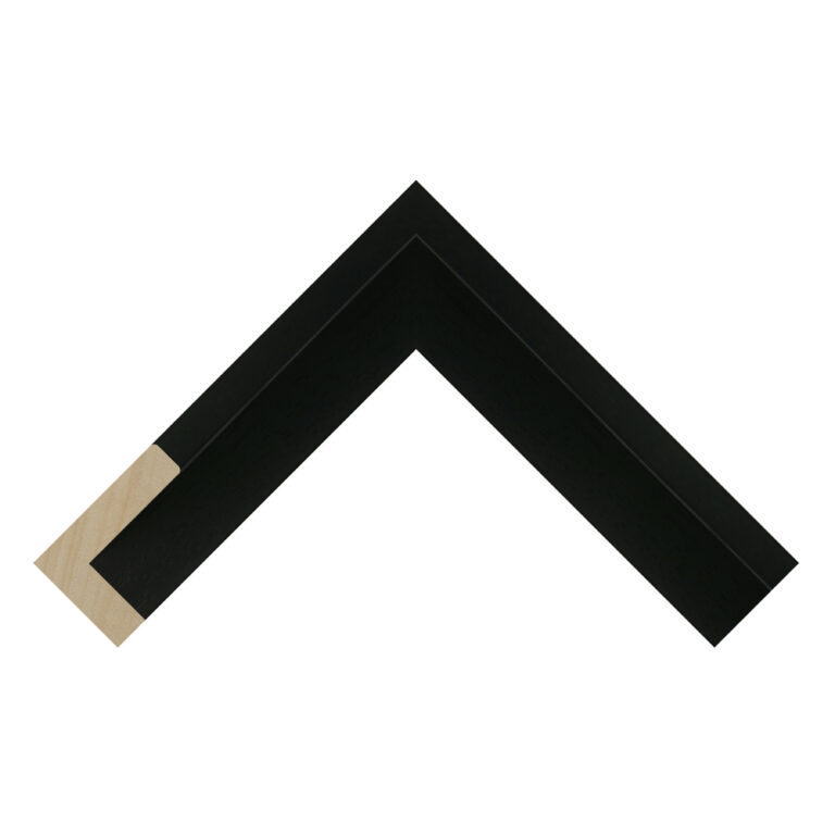 Black L Shape Open-Grain Flat Picture Frame